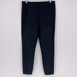 Athleta Ribbed Stretch Moto Leggings Black Size 14